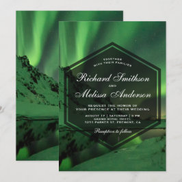 Convite de Casamento Aurora Glacier Luzes do Norte