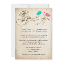 Convite De Casamento | Aves Whimsical Apaixonadas