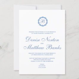 Convite de Casamento Azul Centáurea