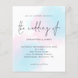 Convite De Casamento Azul Cor De Água Do Orçamento