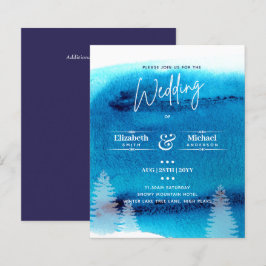 Convite de casamento Azul de Montanha LeahG BUDGET
