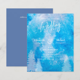 Convite de casamento Azul de Montanha LeahG BUDGET