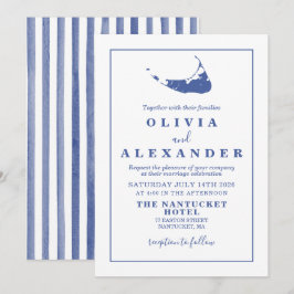 Convite de casamento azul de Nantucket