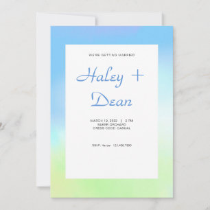 Convite de Casamento Azul e Verde