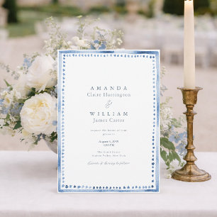 Convite de Casamento Azul Elegante de Mansão Franc