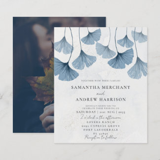 Convite de Casamento Azul Ginkgo Orçamento