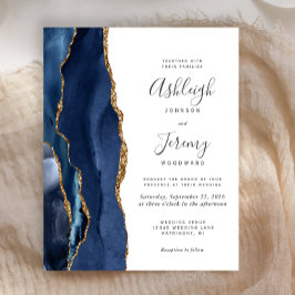 Convite de Casamento Azul Naval Ágata Orçamento Do