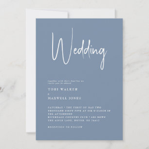Convite de Casamento Azul-Periwinkle Moderno Sem P
