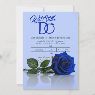 Convite de Casamento Azul Real Renovação de Votos