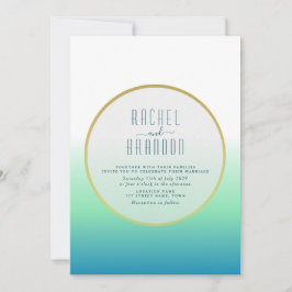 Convite de Casamento Azul Turquesa Minimalista