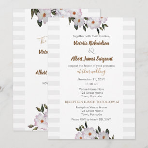 Convite de Casamento Bailarina de Rosas em Aquarel