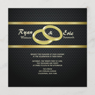Convite de Casamento Bandas de Ouro