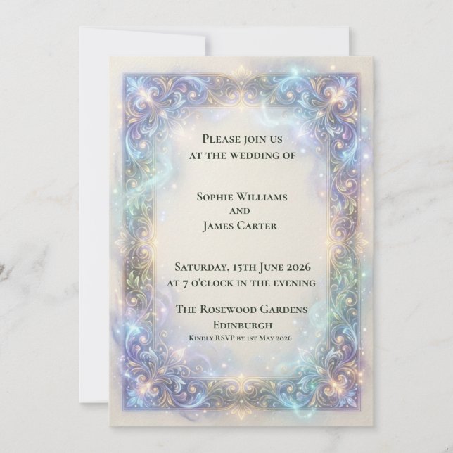 Convite de Casamento Barroco Celestial (Frente)