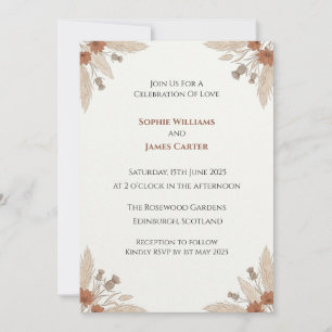Convite de Casamento Barroco Dourado
