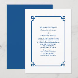 Convite de casamento Básico de Deco Azul