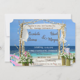 Convite de Casamento Beach Arbor Floral