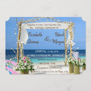 Convite de Casamento Beach Arbor Floral