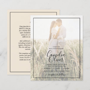 Convite de Casamento BEGE com Sobreposição de Foto