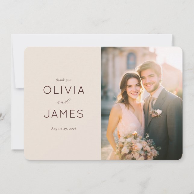 Convite de Casamento Beige Romântico (Frente)