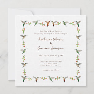 Convite de Casamento Beija-flor