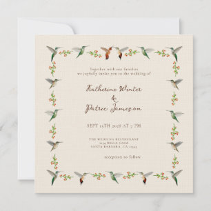 Convite de Casamento Beija-flor