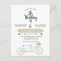 Convite de casamento Bicycle Duo