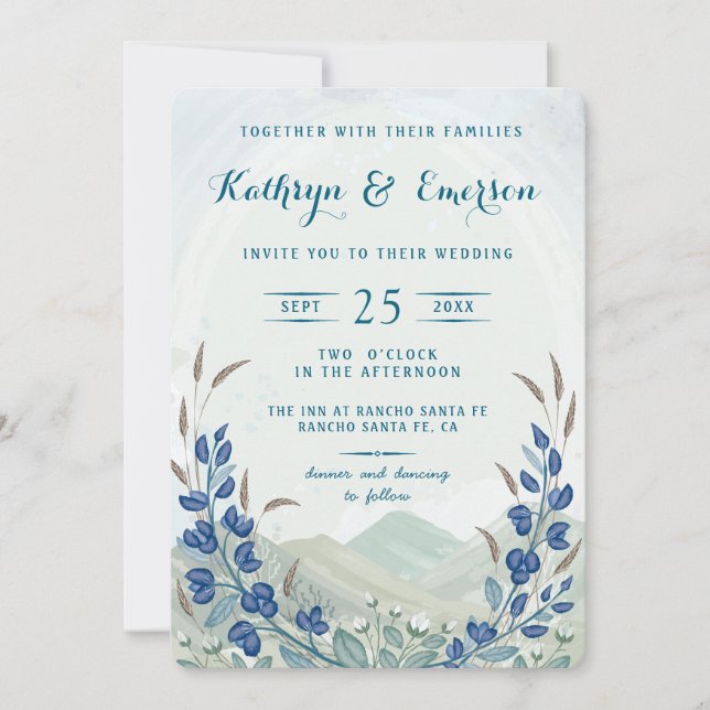 Convite de Casamento Big Sky (Frente)
