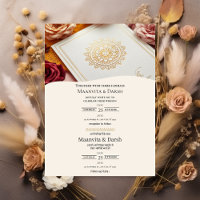 Convite de Casamento Bilíngue Inglês Hindi