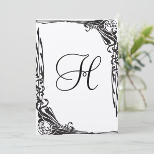 Convite de Casamento Black Rose Vintage