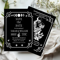 convite de casamento black tarot Goth save the dat