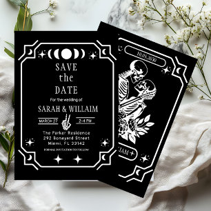 convite de casamento black tarot Goth save the dat