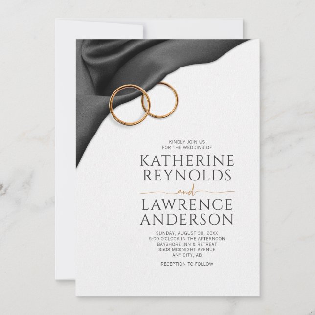 Convite de Casamento Black Velvet (Frente)