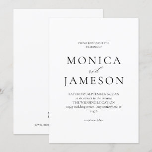 Convite de Casamento Black & White Modern 2v