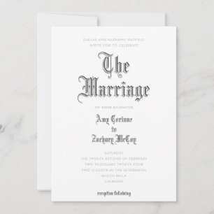 Convite de Casamento Blackletter