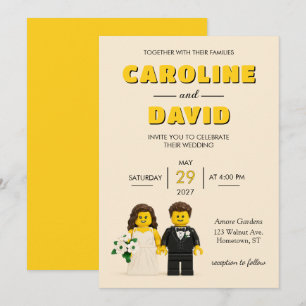 Convite de Casamento Blocos de Construção Brinqued