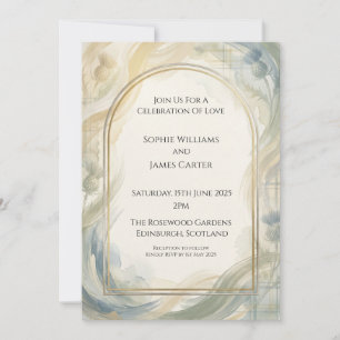 Convite de Casamento Blue Thistle