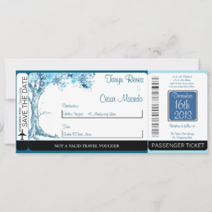 Convite de Casamento Blue Tree / Snowf Boarding Pa