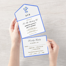 Convite de Casamento Bluebells All in One