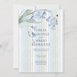 Convite de Casamento Bluebells Bees Blue Sage Botâ