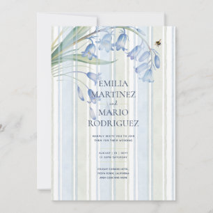 Convite de Casamento Bluebells Bees Blue Sage Botâ