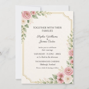 Convite de Casamento Blush Mauve Rose Gold