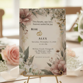 Convite de casamento Blush Peony Eucalyptus