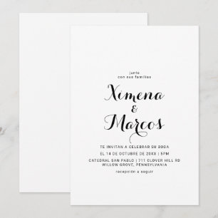 Convite de Casamento Boda Caligrafia Moderna