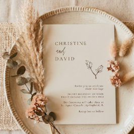 Convite de casamento boêmio minimalista