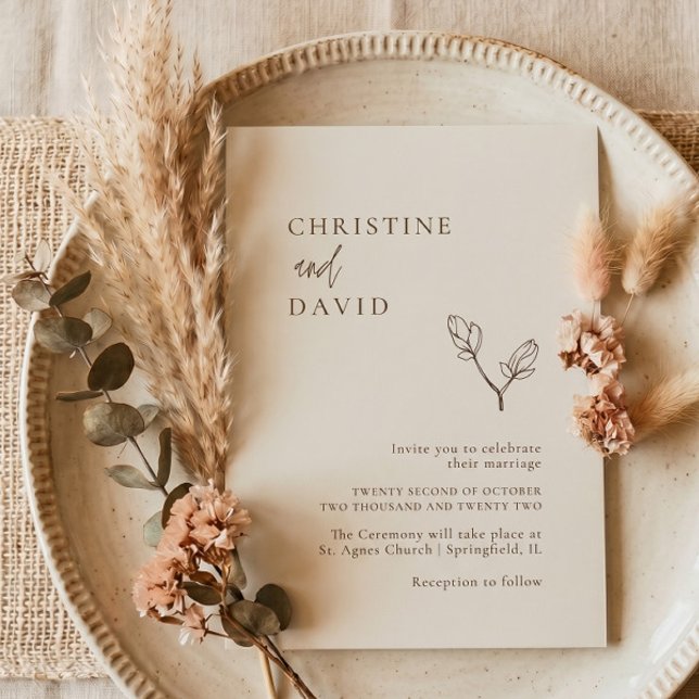 Convite de casamento boêmio minimalista (Criador carregado)