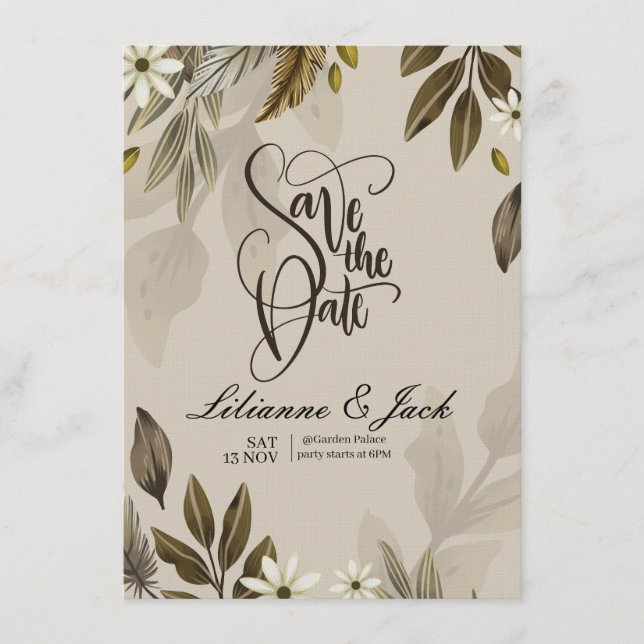 Convite de Casamento Boho (Frente)