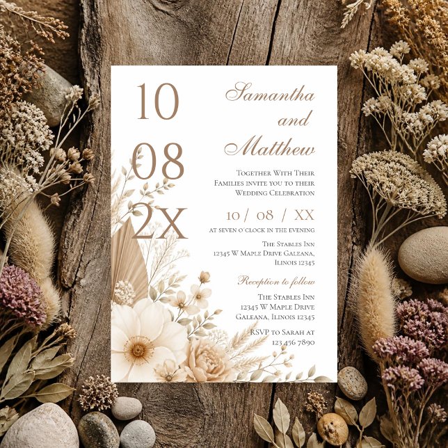 Convite de Casamento Boho (Criador carregado)