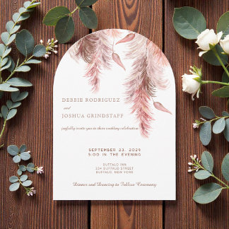 Convite de Casamento Boho Boêmio Pampas