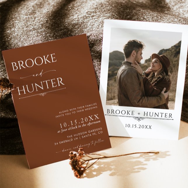 Convite de casamento Boho | Casamento minimalista  (Criador carregado)