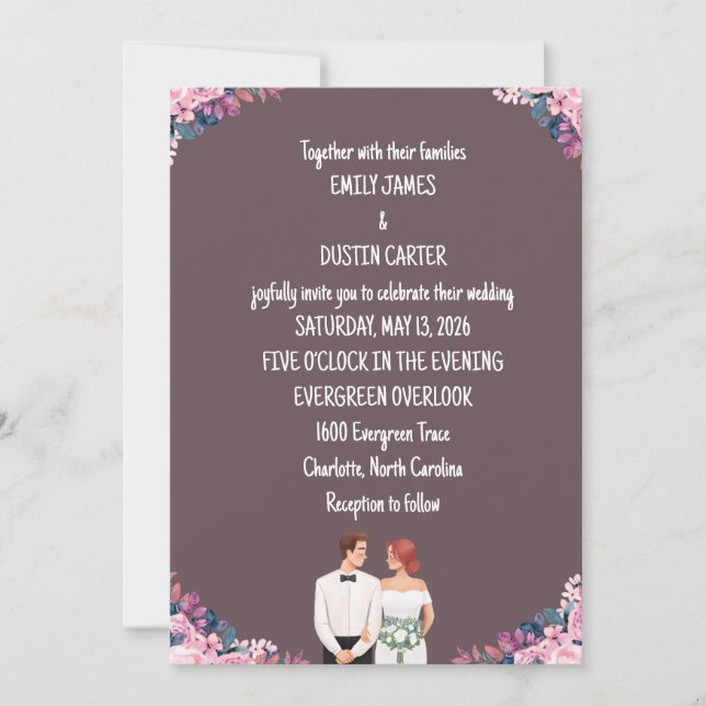 Convite de Casamento Boho Chic (Frente)
